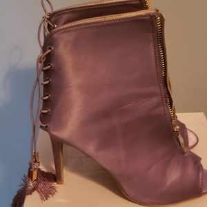 Satin booties